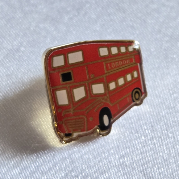 Burberry Red London Double-Decker Bus Pin - Picture 1 of 4
